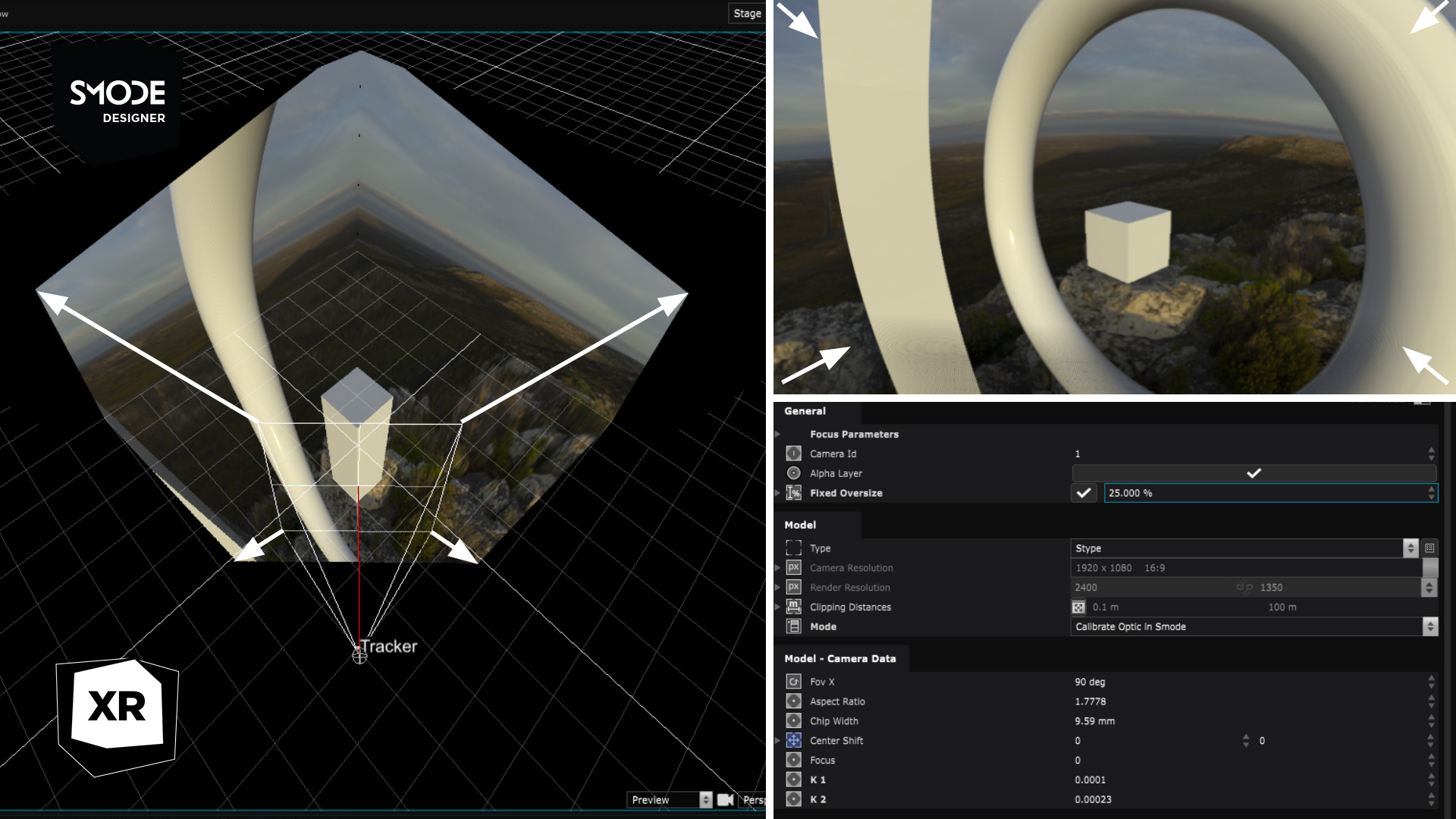 OverSize, Radial Distortion And Frustum Feather